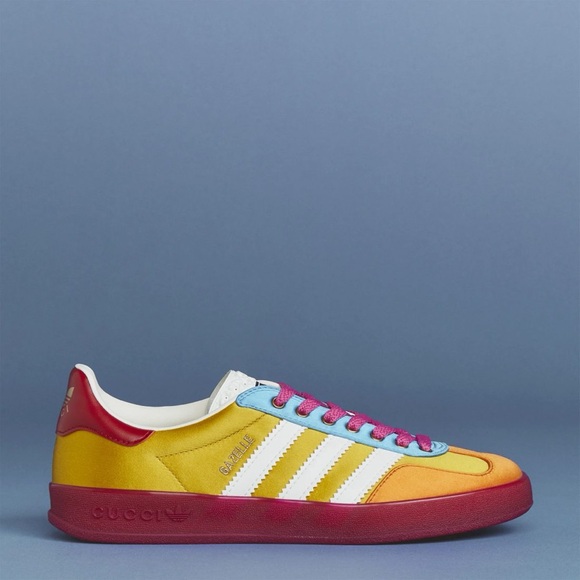 ** SOLD ** ADIDAS x GUCCI Women’s Gazelle Sneakers Size 4 US Yellow/Red/White - Picture 4 of 5